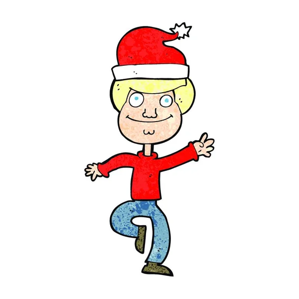 Cartoon Mann Macht Sich Bereit Für Weihnachten — Stockvektor