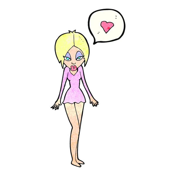 Cartoon Vrouw Verliefd — Stockvector