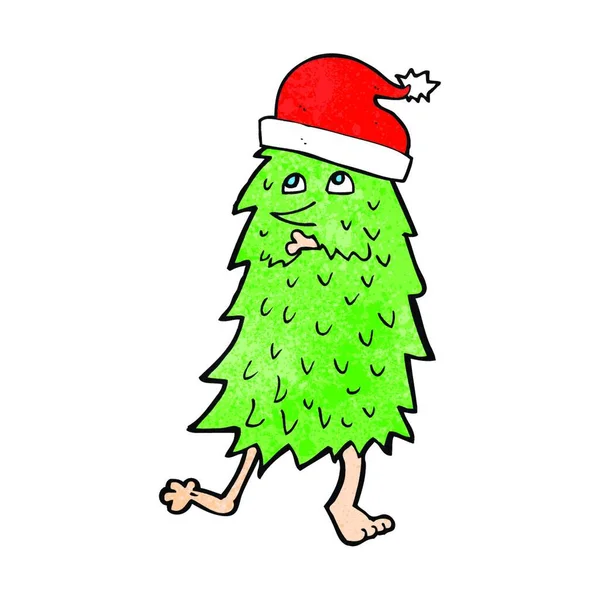 Cartoon Christmas Tree Dancing — Stock Vector