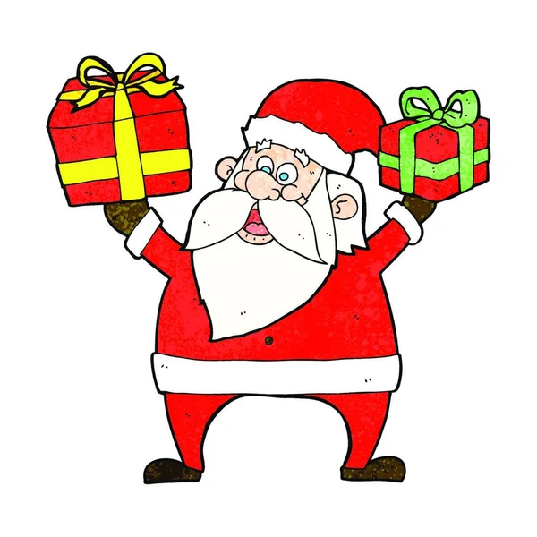Desenhos Animados Papai Noel Com Presentes — Vetor de Stock