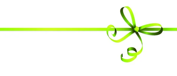 Eps Векторная Иллюстрация Зеленого Цвета Ленты Лук Изолирован Белом Фоне — стоковый вектор