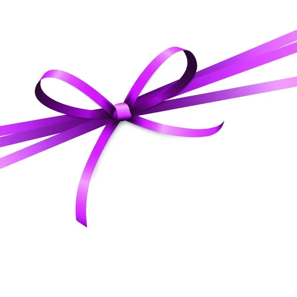 Eps Векторная Иллюстрация Фиолетового Цвета Ленты Лук Изолирован Белом Фоне — стоковый вектор