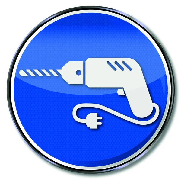 Escudo Azul Para Serviço Perfuração Limpeza —  Vetores de Stock