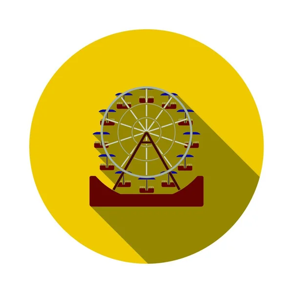 Icono Rueda Ferris Diseño Color Plano Ilustración Vectorial — Vector de stock