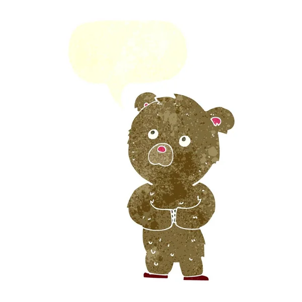 Καρτούν Αρκουδάκι Φούσκα Ομιλία — Διανυσματικό Αρχείο