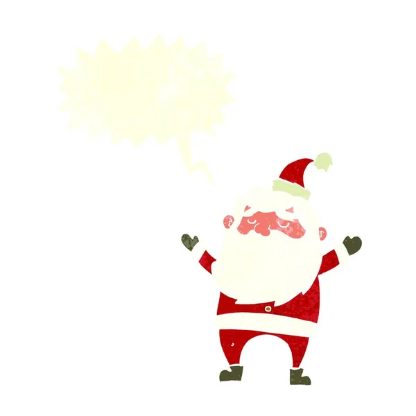 Dessin Animé Heureux Père Noël Claus Avec Bulle Parole — Image vectorielle