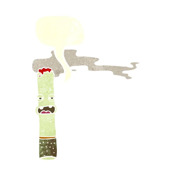 Cartoon Zigarettenfigur Mit Sprechblase — Stockvektor