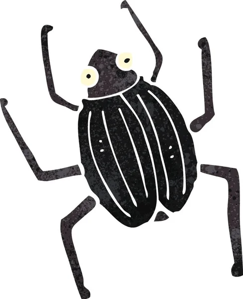 Retro Cartoon Beetle Illustration White Background — Stock Vector