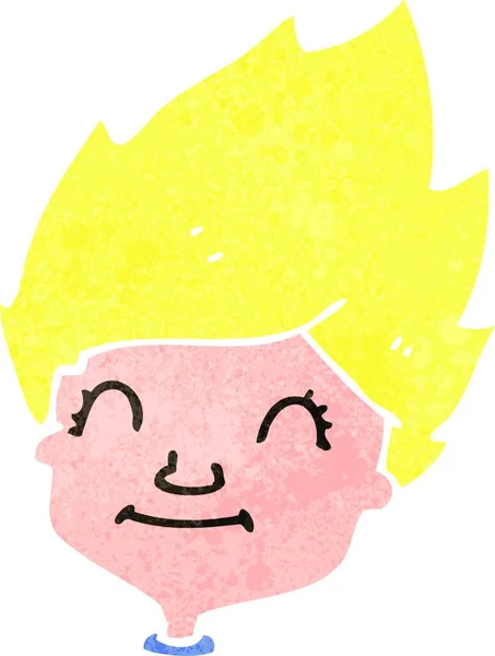 Retro Cartoon Gelukkig Blond Jongen — Stockvector