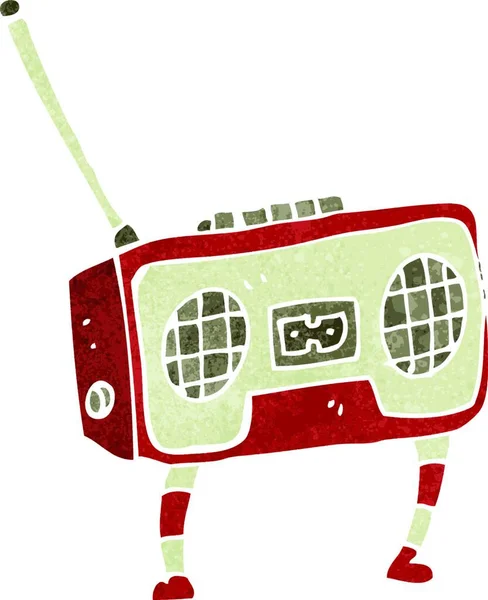 Retro Cartoon Radio Vector Illustratie — Stockvector