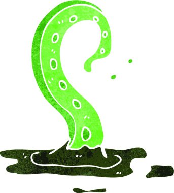 Retro cartoon tentacle, illustration on white background vector Retro cartoon tentacle, illustration on white background vector