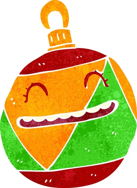 Retro Cartoon Weihnachtsbaumkugel — Stockvektor