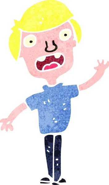 Retro Cartoon Blonder Junge — Stockvektor