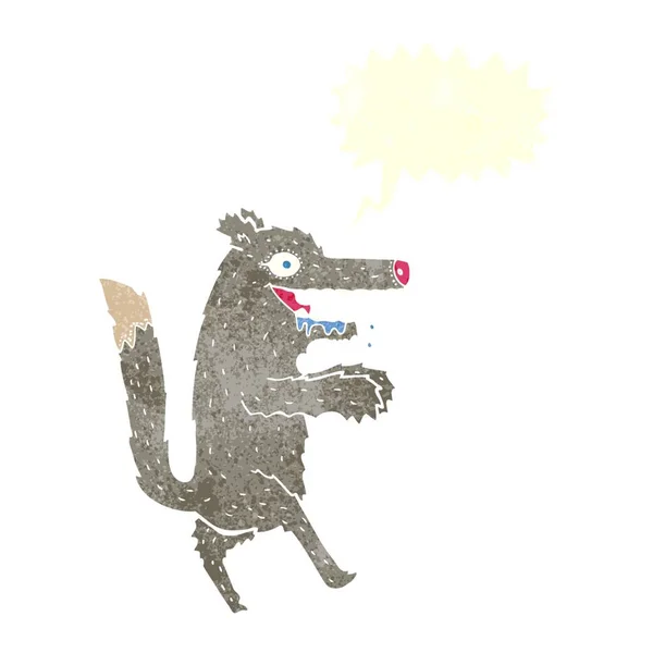 スピーチバブルを持つ漫画の大きな悪いオオカミ — ストックベクタ