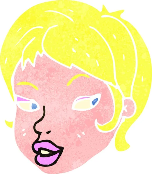 Retro Cartoon Blonde Vrouw — Stockvector