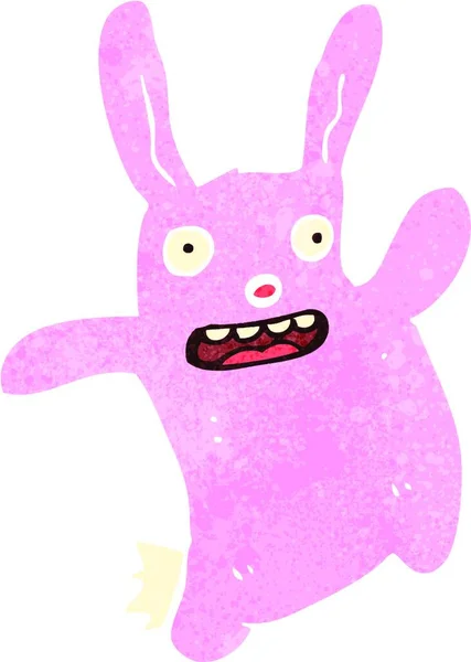 Lapin Rose Dessin Animé Rétro — Image vectorielle