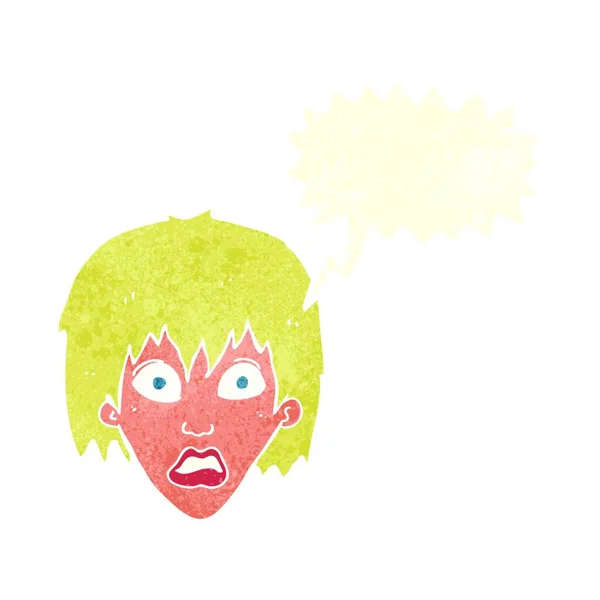 Kreslený Vyděšená Žena Balónem — Stockový vektor