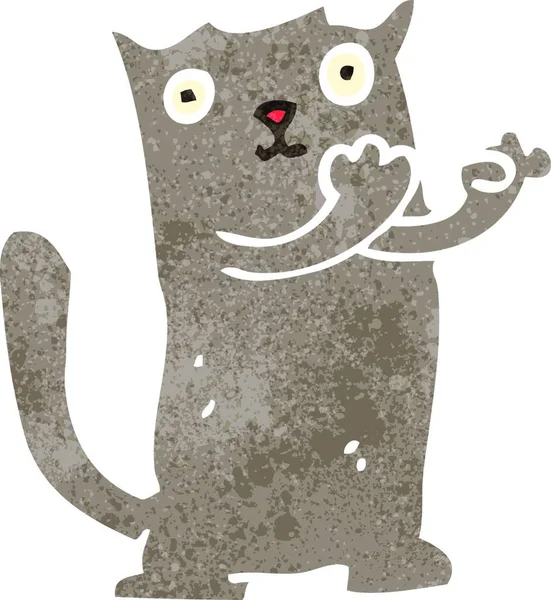 レトロな漫画の猫白い背景のイラスト — ストックベクタ