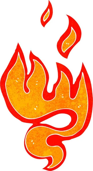 Retro Cartoon Fire Illustration White Background — Stock Vector