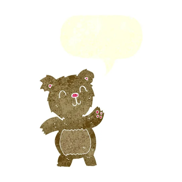 Мультяшний Плюшевий Ведмідь Бульбашкою Мовлення — стоковий вектор