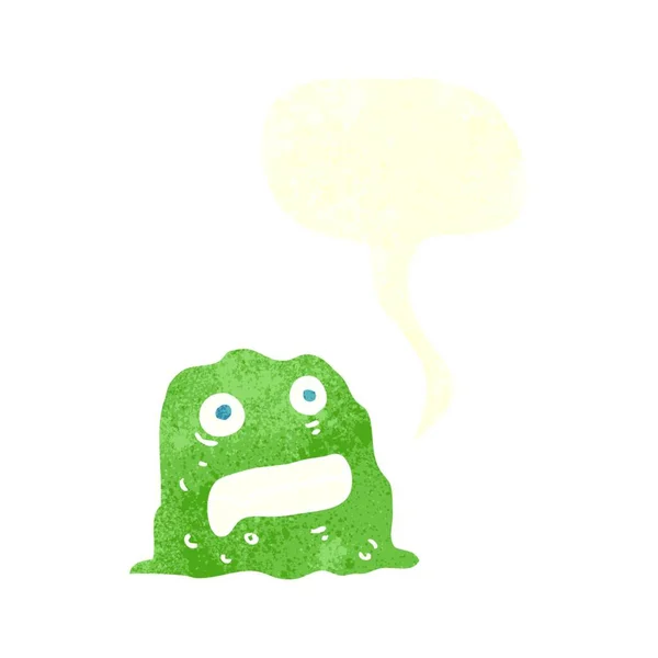 Cartoon Slime Creature Speech Bubble — Stock Vector