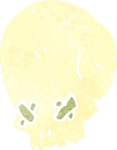 Retro Dessin Animé Fantôme Crâne Symbole — Image vectorielle