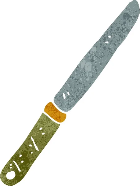 Retro Cartoon Knife Illustration White Background — Stock Vector