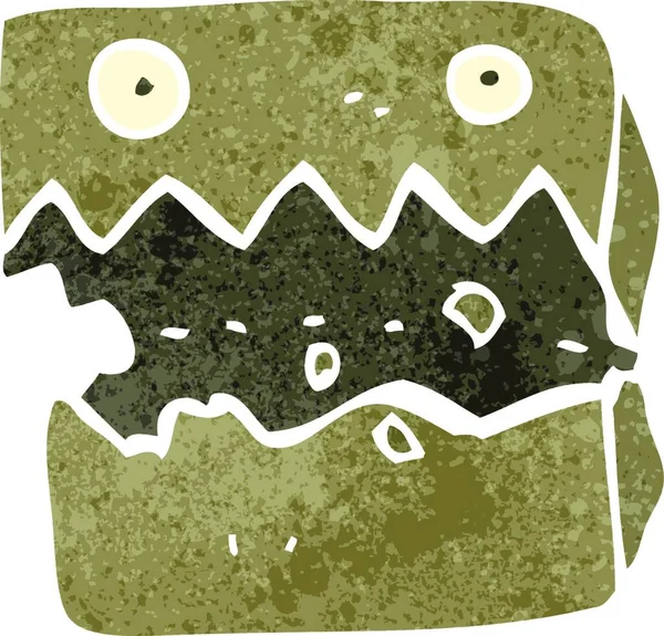 Retro Karikatura Kartónové Krabice Monster — Stockový vektor