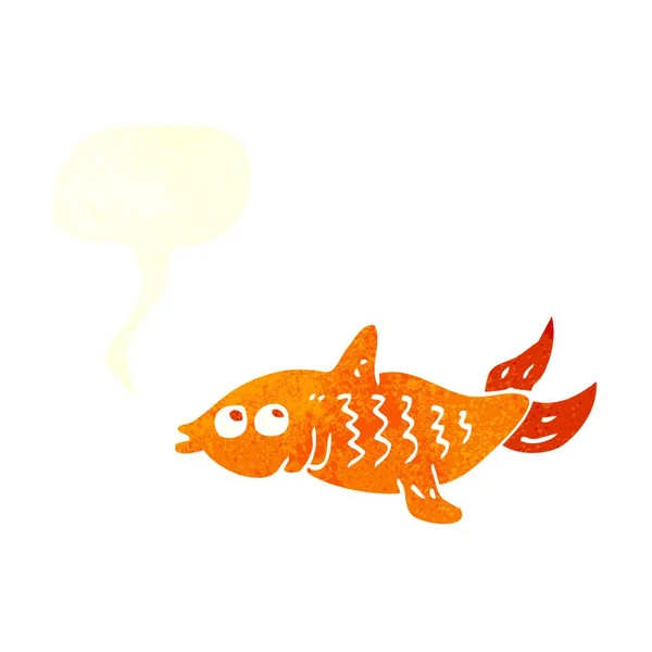 Kreslené Ryby Bublinou Řeči — Stockový vektor