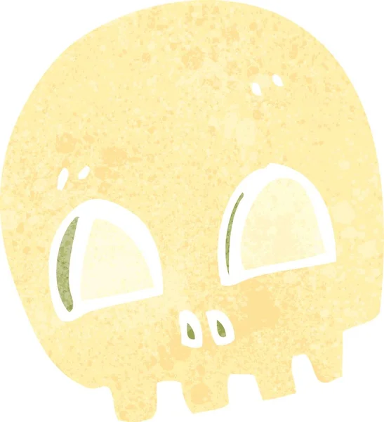 Retro Karikatür Ürkütücü Kafatası — Stok Vektör