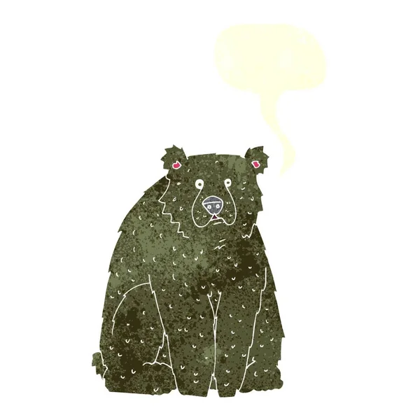 Мультяшный Смешной Медведь Пузырьком Речи — стоковый вектор
