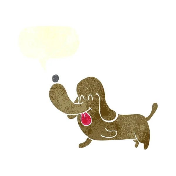 Cartoon Glücklicher Hund Mit Sprechblase — Stockvektor
