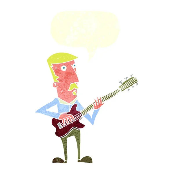 거품을 가지고 기타를 연주하는 만화가 — 스톡 벡터