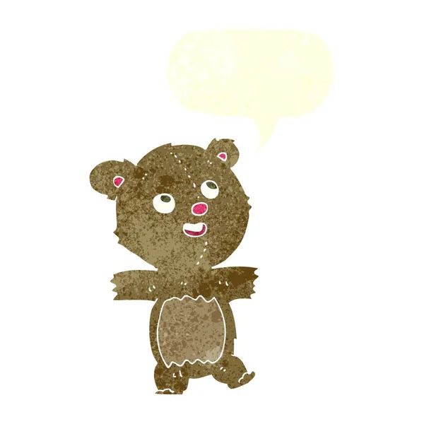 Kreslený Medvídek Bublinou Řeči — Stockový vektor