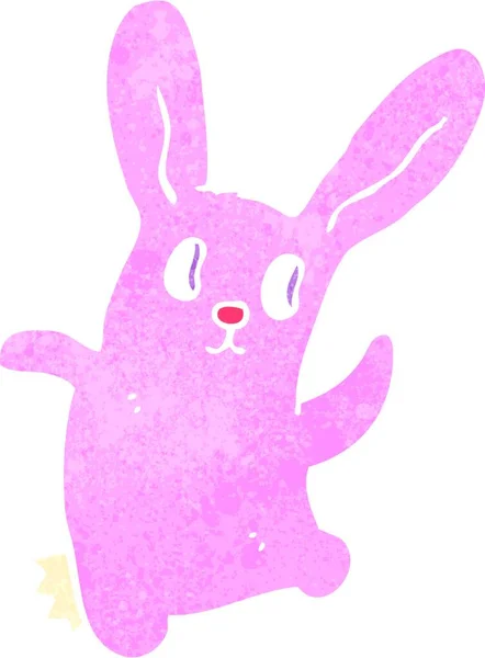 Lapin Rose Dessin Animé Rétro — Image vectorielle