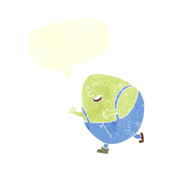 Cartoon Humpty Dumpty Egg Character Speech Bubble — Stock Vector