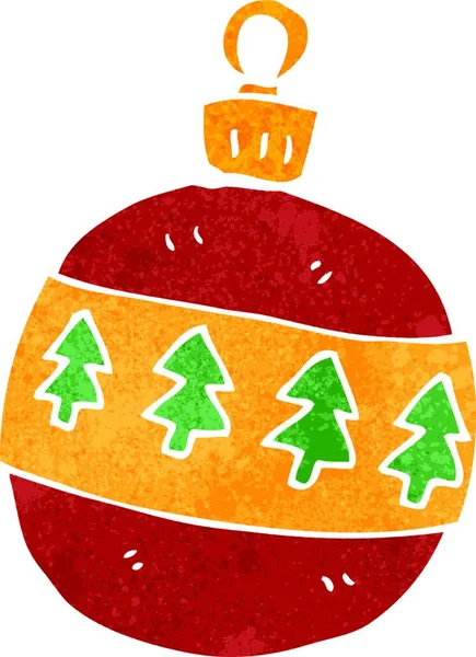 Bola Navidad Dibujos Animados Retro — Archivo Imágenes Vectoriales