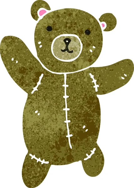 Retro Cartoon Teddybär — Stockvektor
