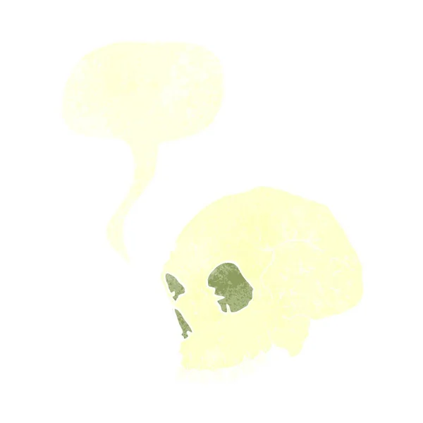 Ilustración Del Cráneo Con Burbuja Del Habla — Vector de stock