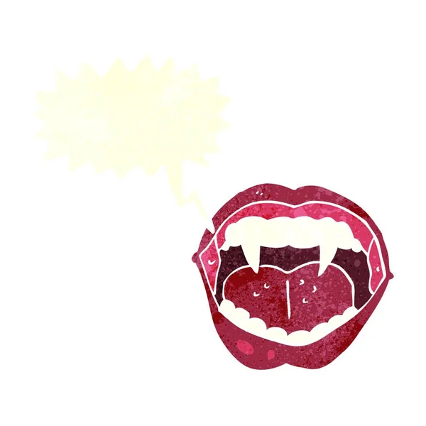 Cartoon Vampire Mouth Speech Bubble — Stock Vector