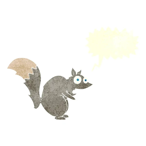 Lustig Aufgeschreckt Eichhörnchen Karikatur Mit Sprechblase — Stockvektor
