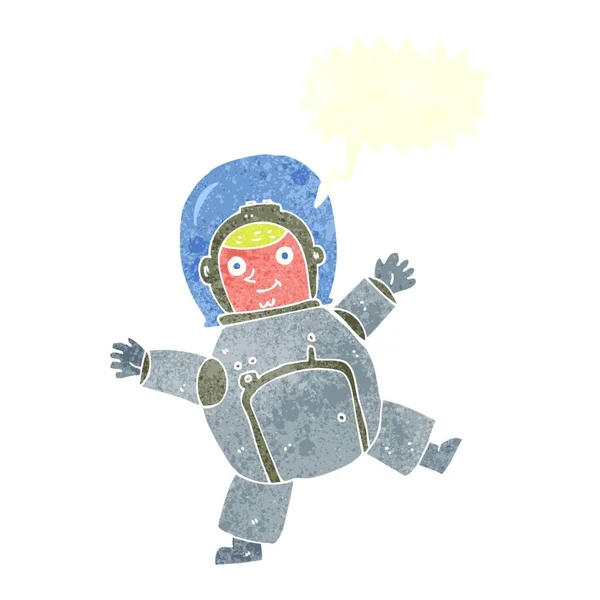 Cartoon Astronaut Mit Sprechblase — Stockvektor