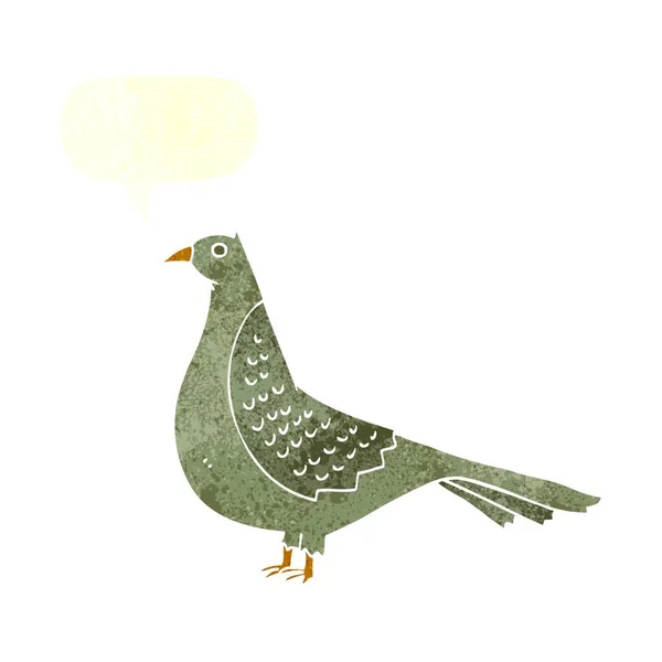 Oiseau Dessin Animé Avec Bulle Parole — Image vectorielle