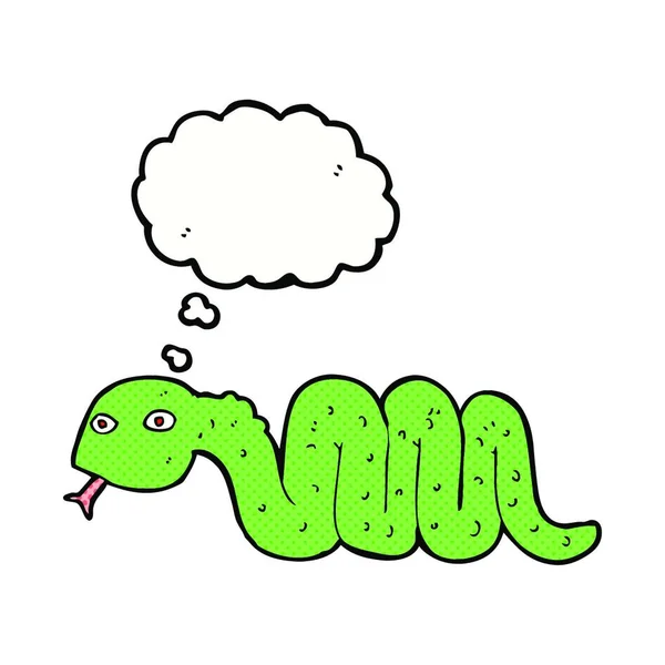 Смешная Мультяшная Змея Мыльным Пузырем — стоковый вектор