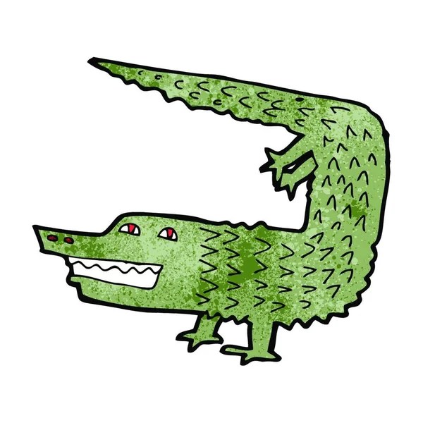 Cartoon Crocodile Illustration White Background — Stock Vector