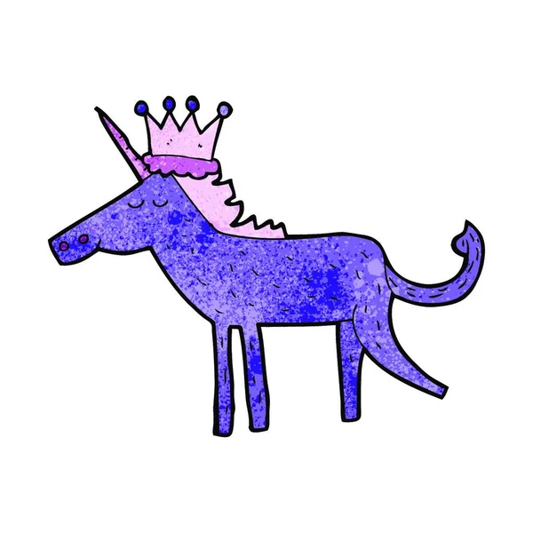 Kartun Unicorn Ilustrasi Pada Latar Belakang Putih - Stok Vektor
