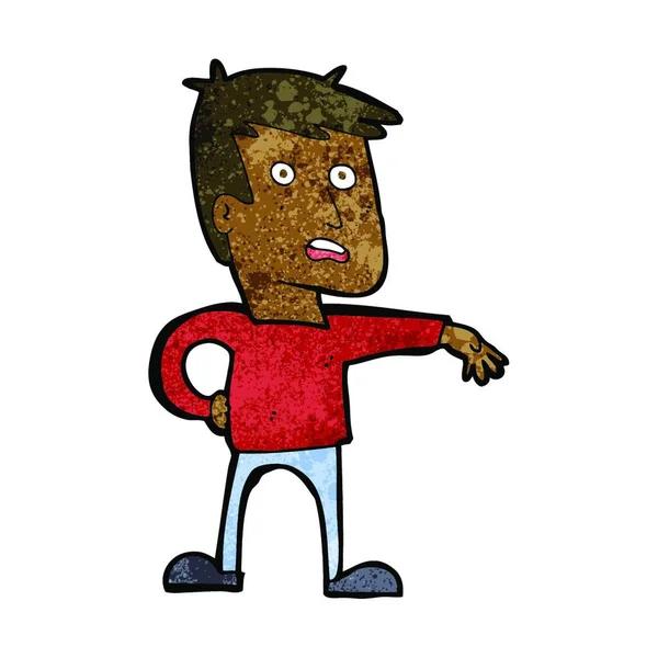 Cartoon Man Maken Kamp Gebaar — Stockvector