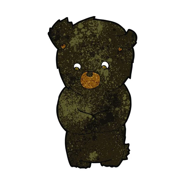 Carino Cartone Animato Orso Nero — Vettoriale Stock