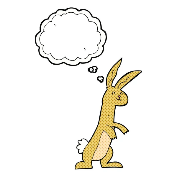 Conejo Dibujos Animados Con Burbuja Pensamiento — Archivo Imágenes Vectoriales