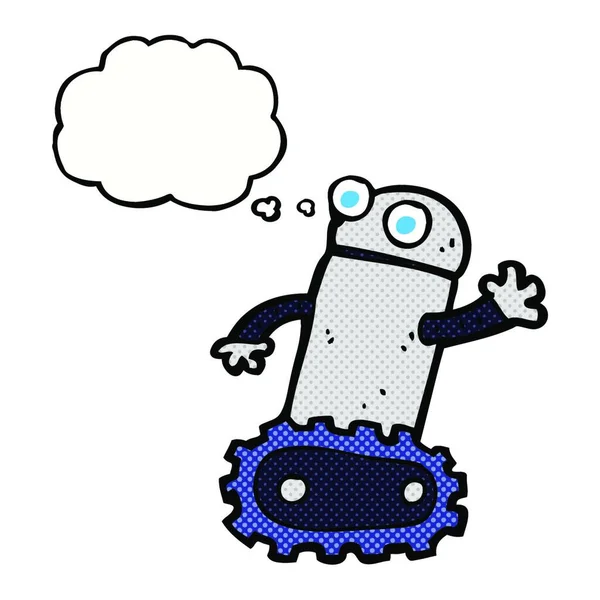 Cartoon Roboter Mit Gedankenblase — Stockvektor